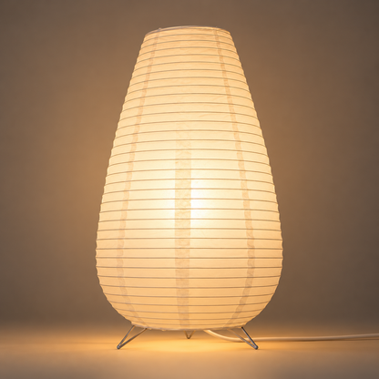 Lampe de Chevet Zen en Papier de Riz - Hikari | Cocon de Lune - Allongée allumée