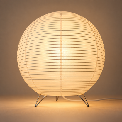 Lampe de Chevet Zen en Papier de Riz - Hikari | Cocon de Lune - Ronde allumée