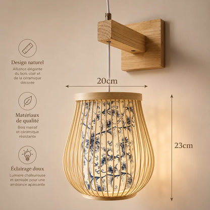 Lampe Murale en Bambou Tressé - Nara | Cocon de Lune