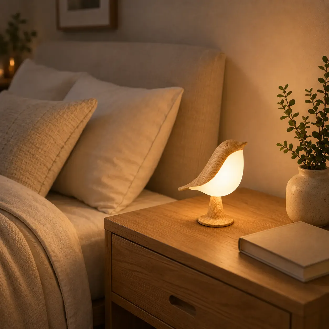 Lampe Oiseau Art Déco Tactile Rechargeable | Cocon de Lune