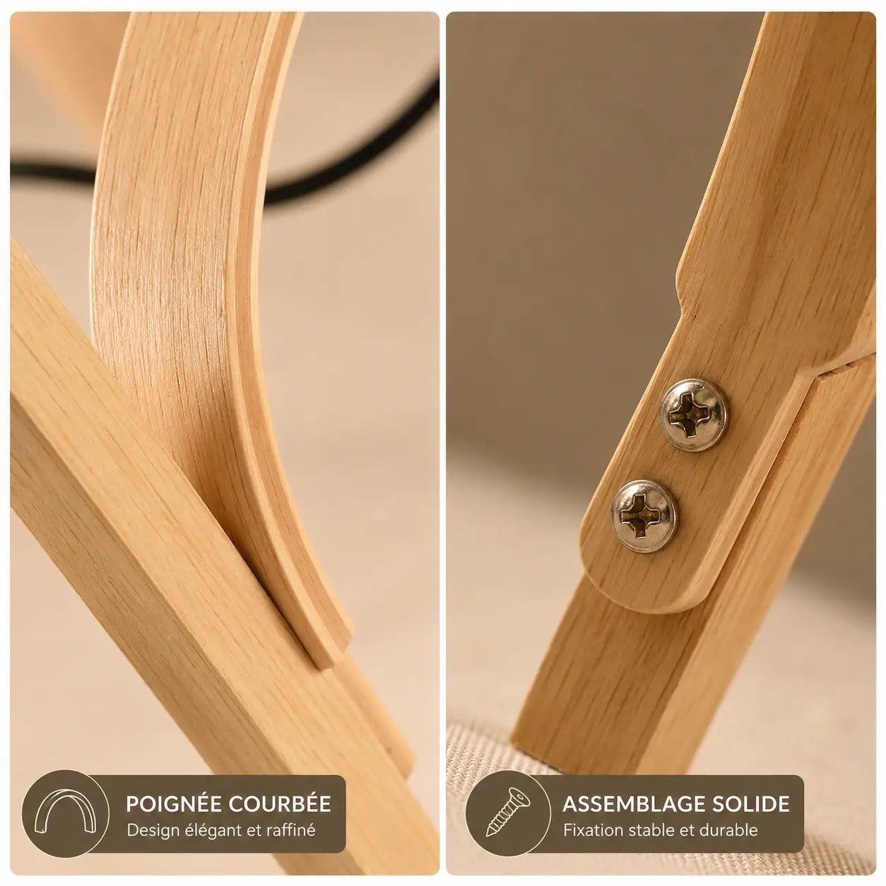 Lampe de table Osaka en bois et verre - matériau, style, éclairage, contenu