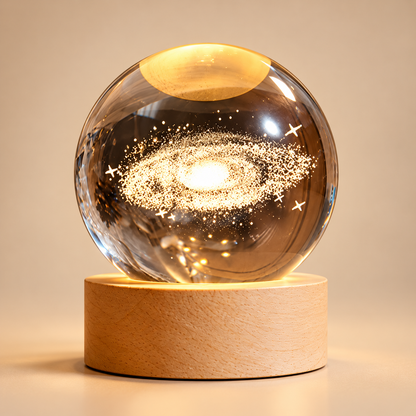 Petite Lampe de Chevet Boule de Cristal - MiniLune | Cocon de Lune - Galaxie