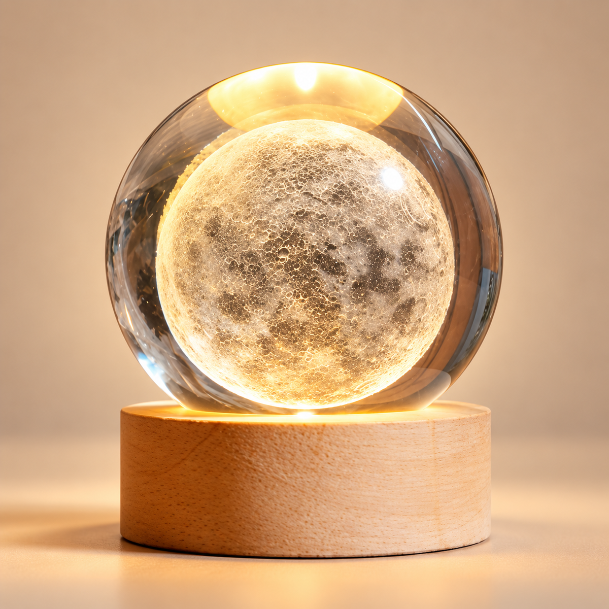 Petite Lampe de Chevet Boule de Cristal - MiniLune | Cocon de Lune - Lune