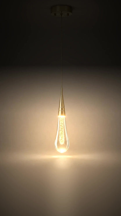 Lampe de Chevet Suspendue Goutte d'Eau - Tige de Lumière | Cocon de Lune - Vidéo ambiance