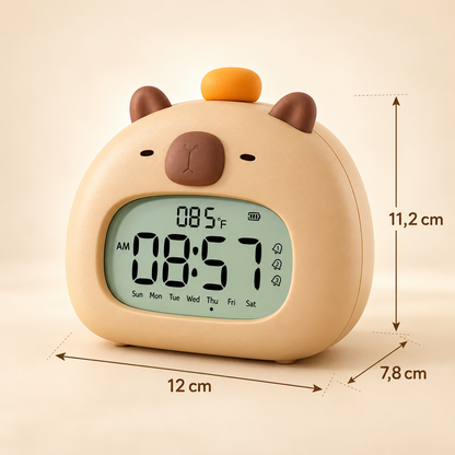 Réveil Capybara Veilleuse Enfant - LumeKid | Cocon de Lune - Dimensions