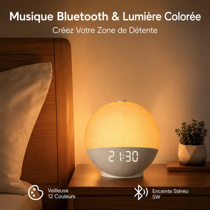 Enceinte Bluetooth stéréo 5 W du réveil Éveil pour la musique au chevet | Cocon de Lune