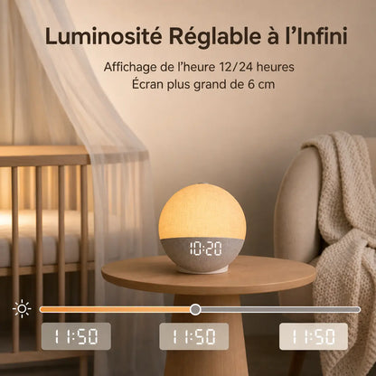 Écran LED 2,8 pouces du réveil Éveil à luminosité réglable, format 12/24 h | Cocon de Lune