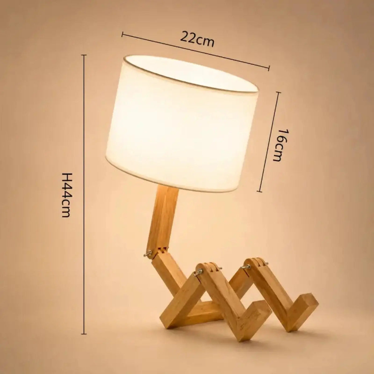 Lampe de Chevet Robot en Bois Veilleuse LED - Robi | Cocon de Lune