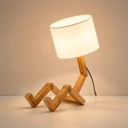 Lampe de Chevet Robot en Bois Veilleuse LED - Robi | Cocon de Lune