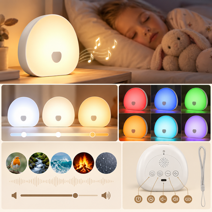 Veilleuse Bruit Blanc Rechargeable - Murmure | Cocon de Lune - sons de la nature et couleurs