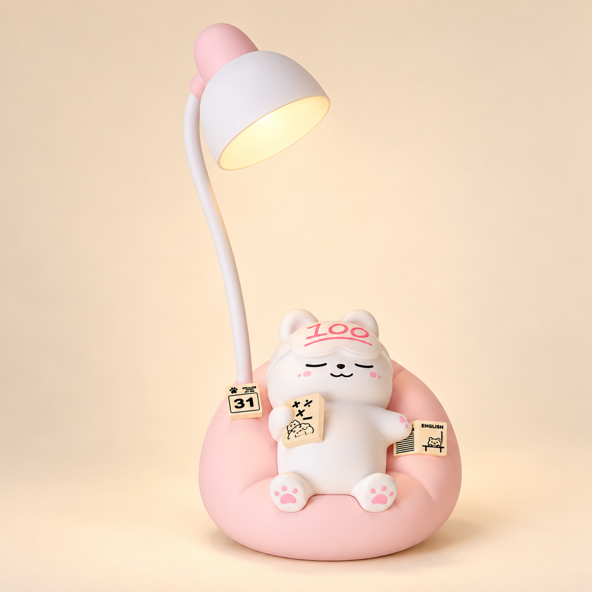 Veilleuse Chat Kawaii Rechargeable - Lovy | Cocon de Lune - Coloris rose