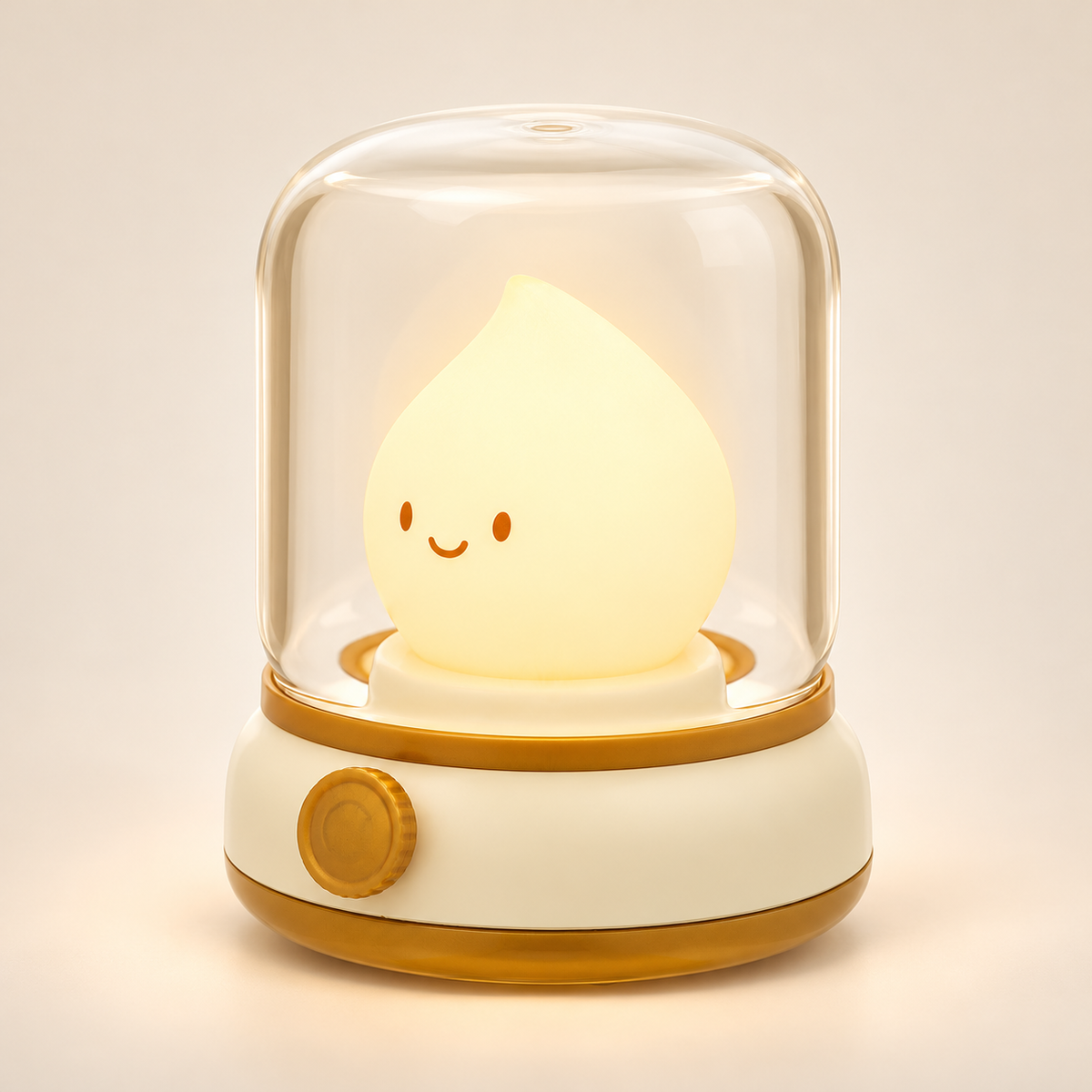Veilleuse Goutte sous Cloche Rechargeable - Marshmallow | Cocon de Lune - Coloris crème