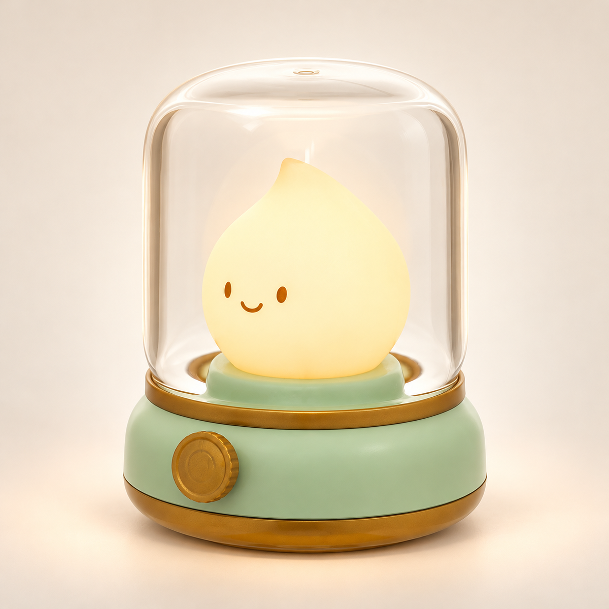 Veilleuse Goutte sous Cloche Rechargeable - Marshmallow | Cocon de Lune - Coloris vert