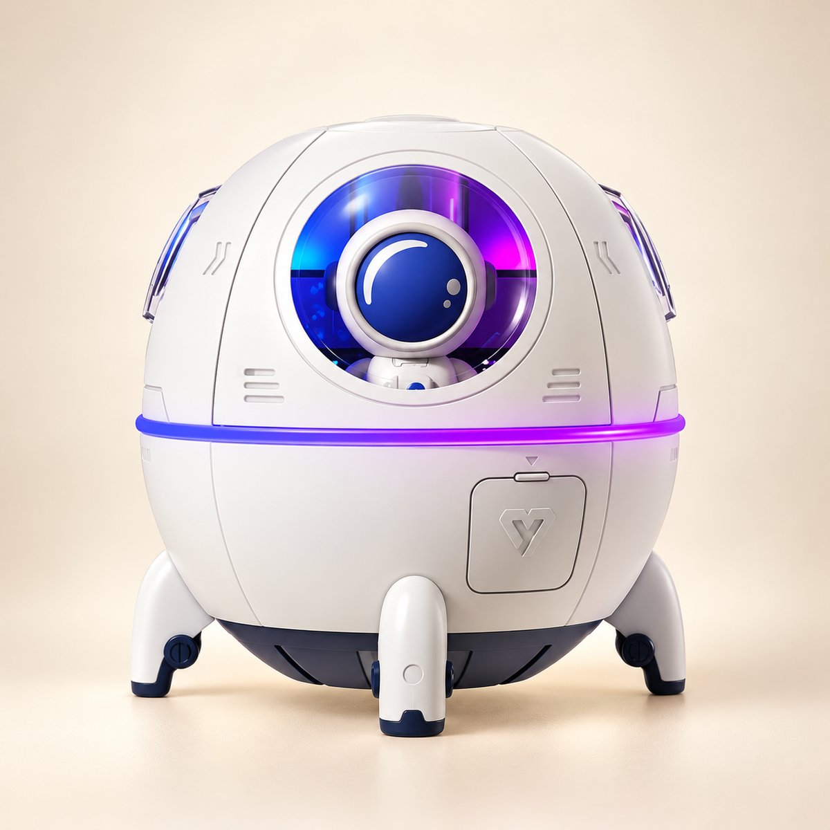 Veilleuse Humidificateur Capsule Spatiale - MiniCiel | Cocon de Lune - Blanc