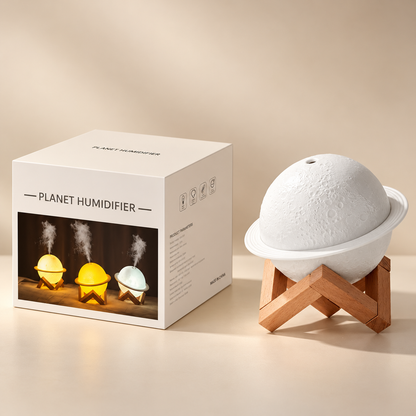 Veilleuse Humidificateur Planète - LunaPop | Cocon de Lune - Avec sa boîte