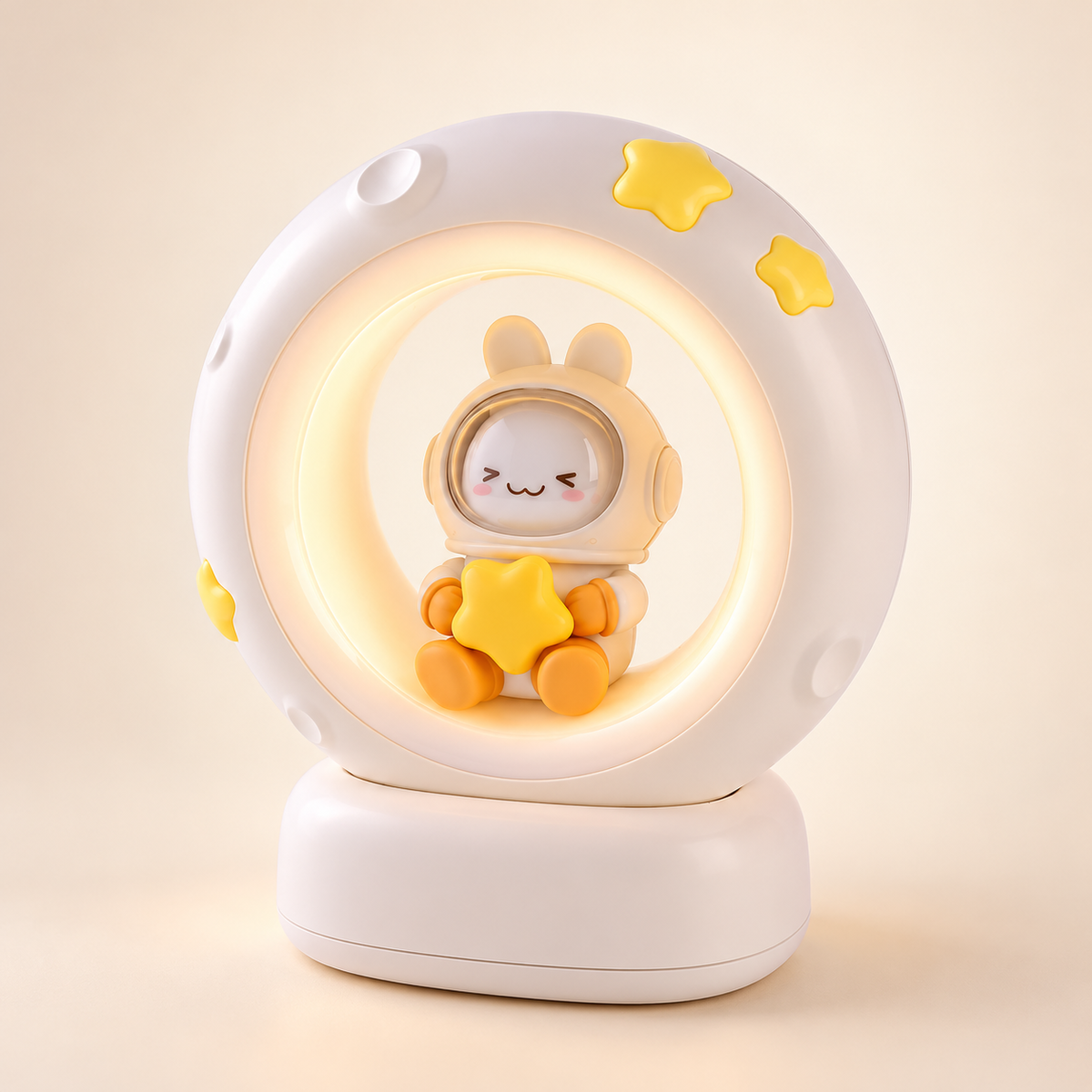 Veilleuse Lune Chat ou Lapin Rechargeable - LittleStar | Cocon de Lune - modèle Lapin Astronaute