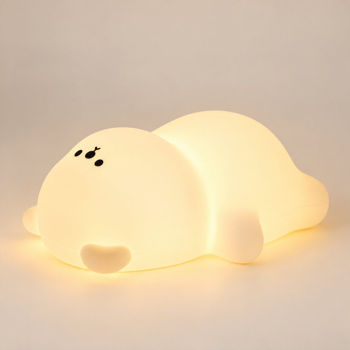 Veilleuse Ourson Silicone Tactile - MoonSoft | Cocon de Lune - Ours allongé en lumière chaude