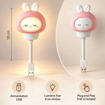 Veilleuse USB Plug and Play - Petit Halo | Cocon de Lune - Lapin dimensions et caractéristiques